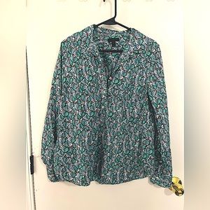 J. Crew half button down blouse. Size 14